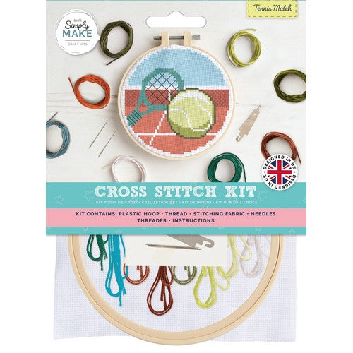 Simply Make 5" Cross Stitch Kit -Tennis Match