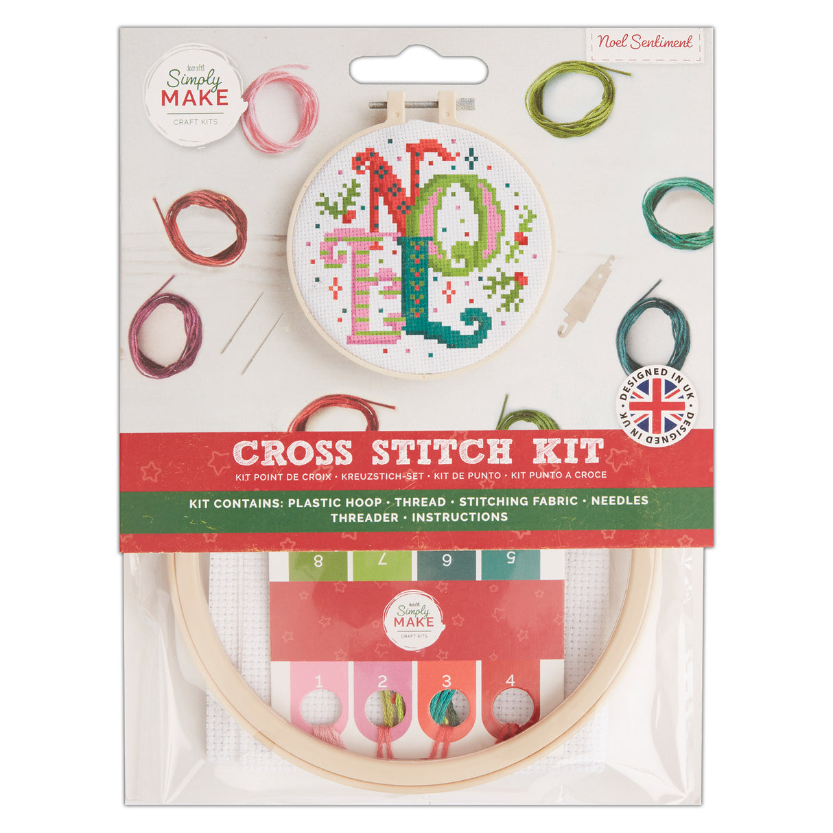 Simply Make 5" Xmas Cross Stitch - Noel Sentiment