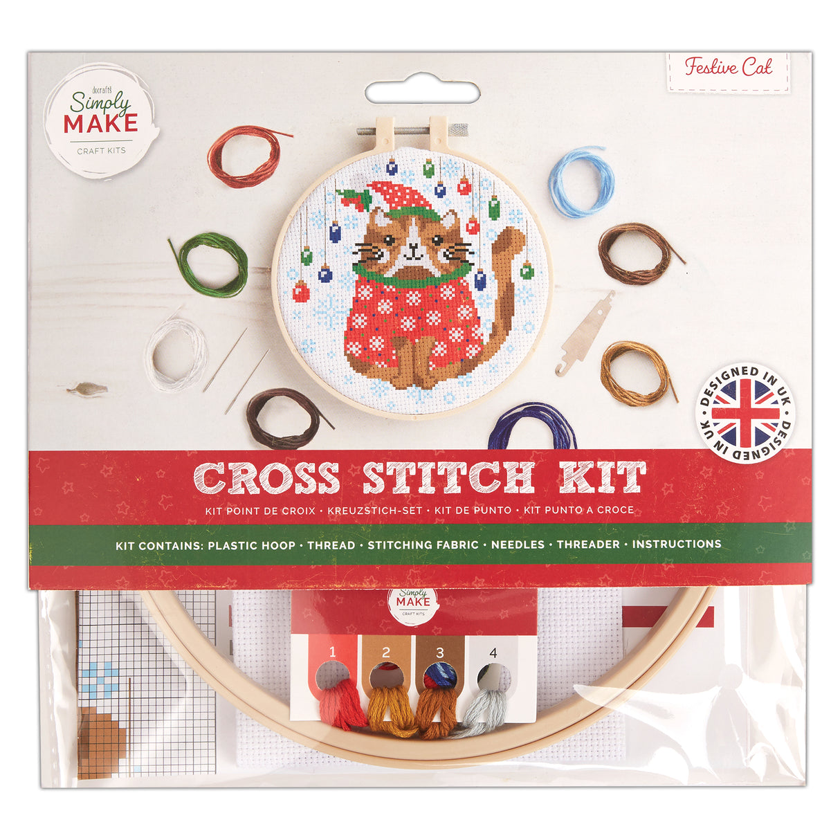 Simply Make Xmas Cross Stitch - Festive Cat