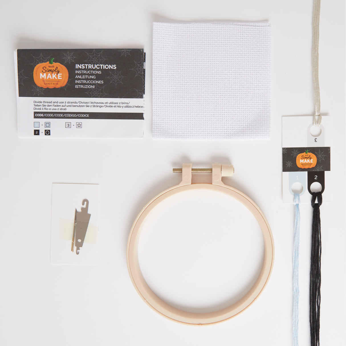 Simply Make 5" Halloween Cross Stitch Kit - Skeleton Cat