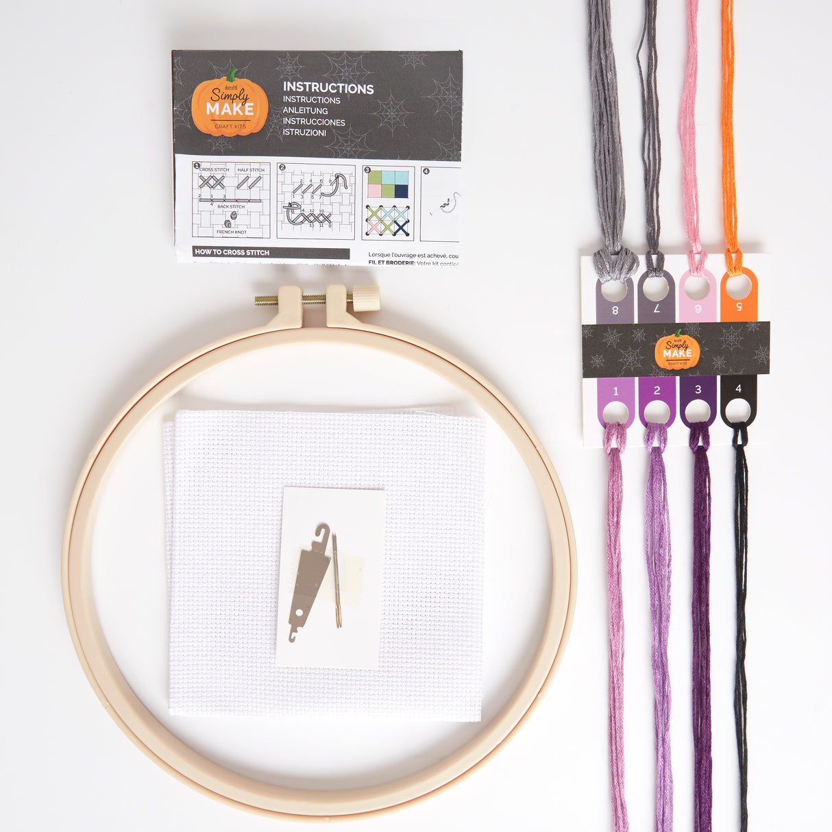 Simply Make 8" Halloween Cross Stitch Kit - Bat