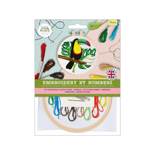 Simply Make 5" Embroidery by Numbers Kit - Toucan