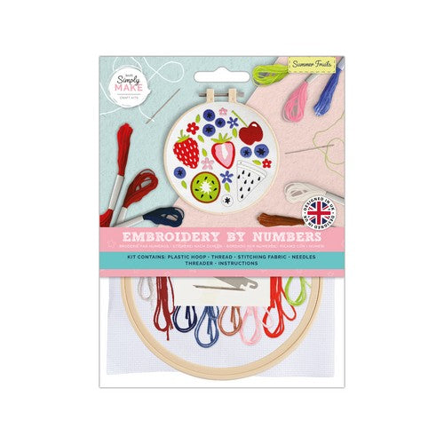Simply Make 5" Embroidery by Numbers Kit - Summer Fruits