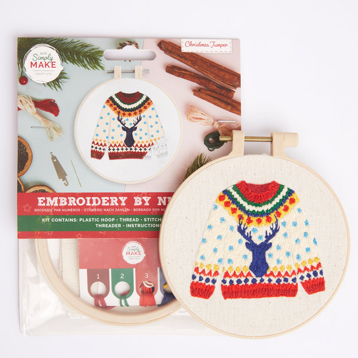 Simply Make Embroidery By Numbers - Christmas Jumper