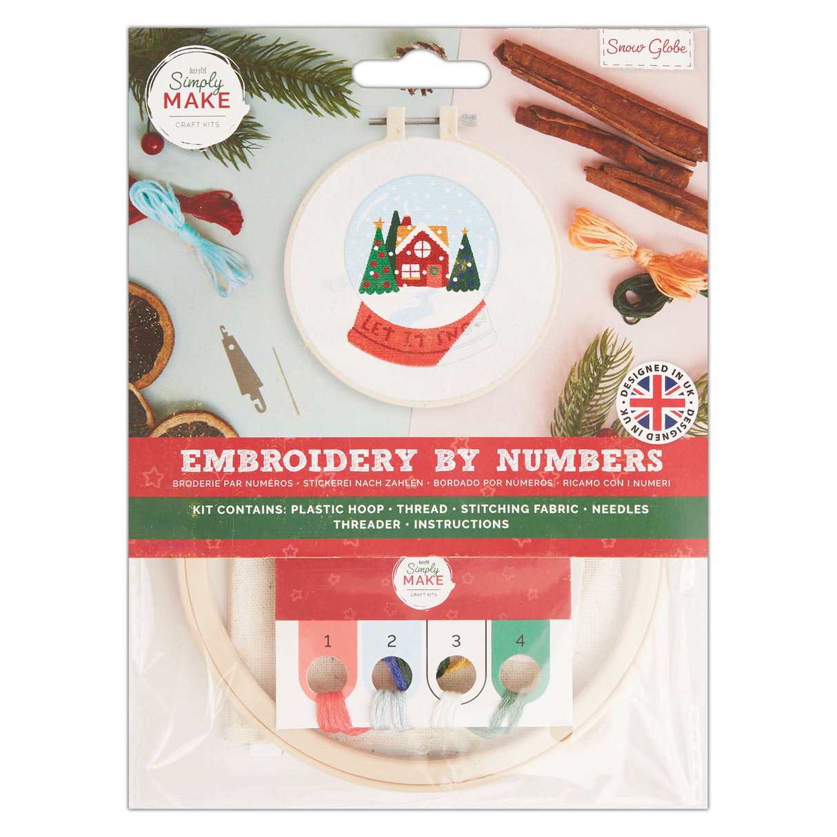 Simply Make Embroidery By Numbers - Snowglobe