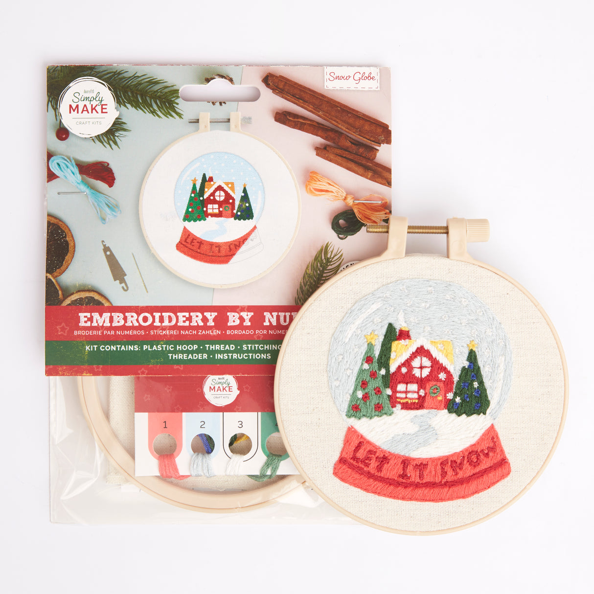 Simply Make Embroidery By Numbers - Snowglobe