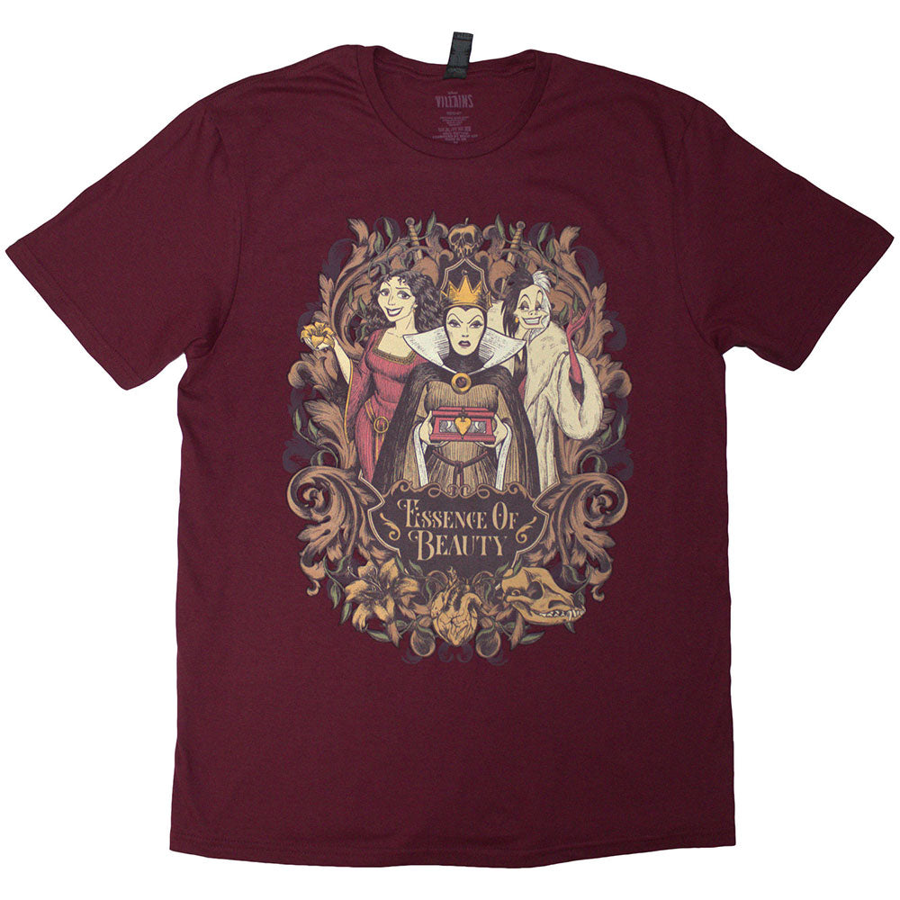Disney Unisex T-Shirt Essence Of Beauty Maroon Red (XL)