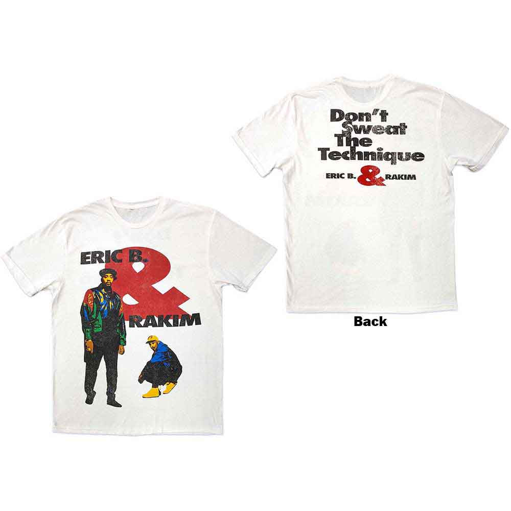 Eric B. & Rakim Unisex T-Shirt Don't Sweat (Back Print) White (XL)