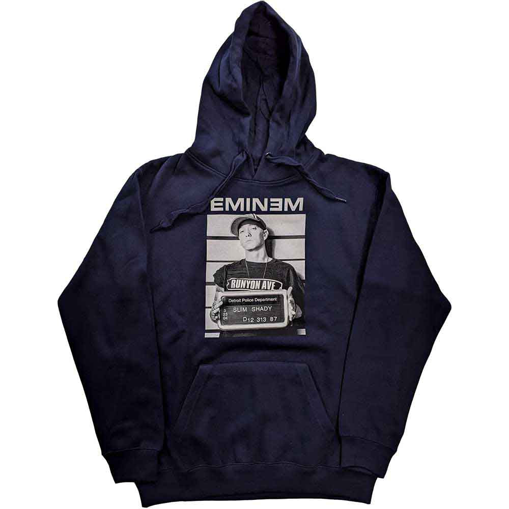 Eminem Unisex Pullover Hoodie Arrest Navy Blue (M)