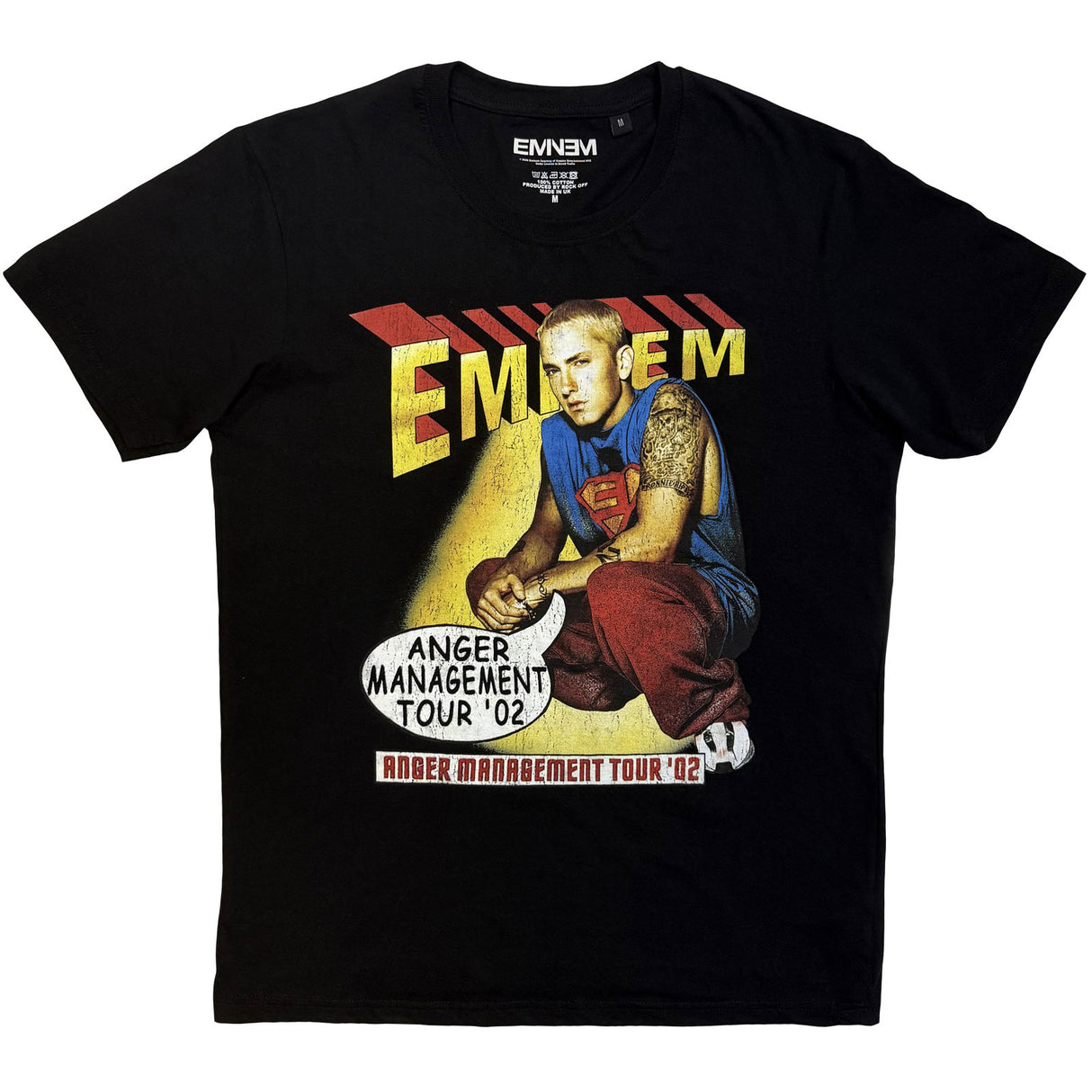 Eminem Unisex T-Shirt Anger Comic Black (L)