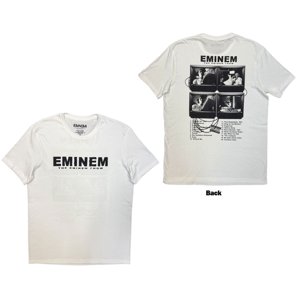 Eminem Unisex T-Shirt The Eminem Show (Back Print) White (L)