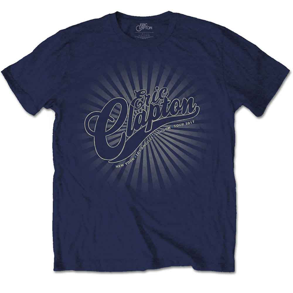 Eric Clapton Unisex T-Shirt Logo Rays Navy Blue (XXL)