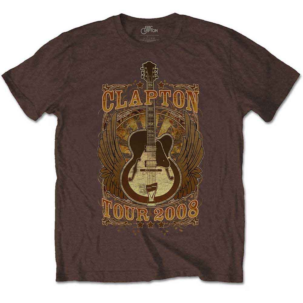 Eric Clapton Unisex T-Shirt Tour 2008 Brown (L)