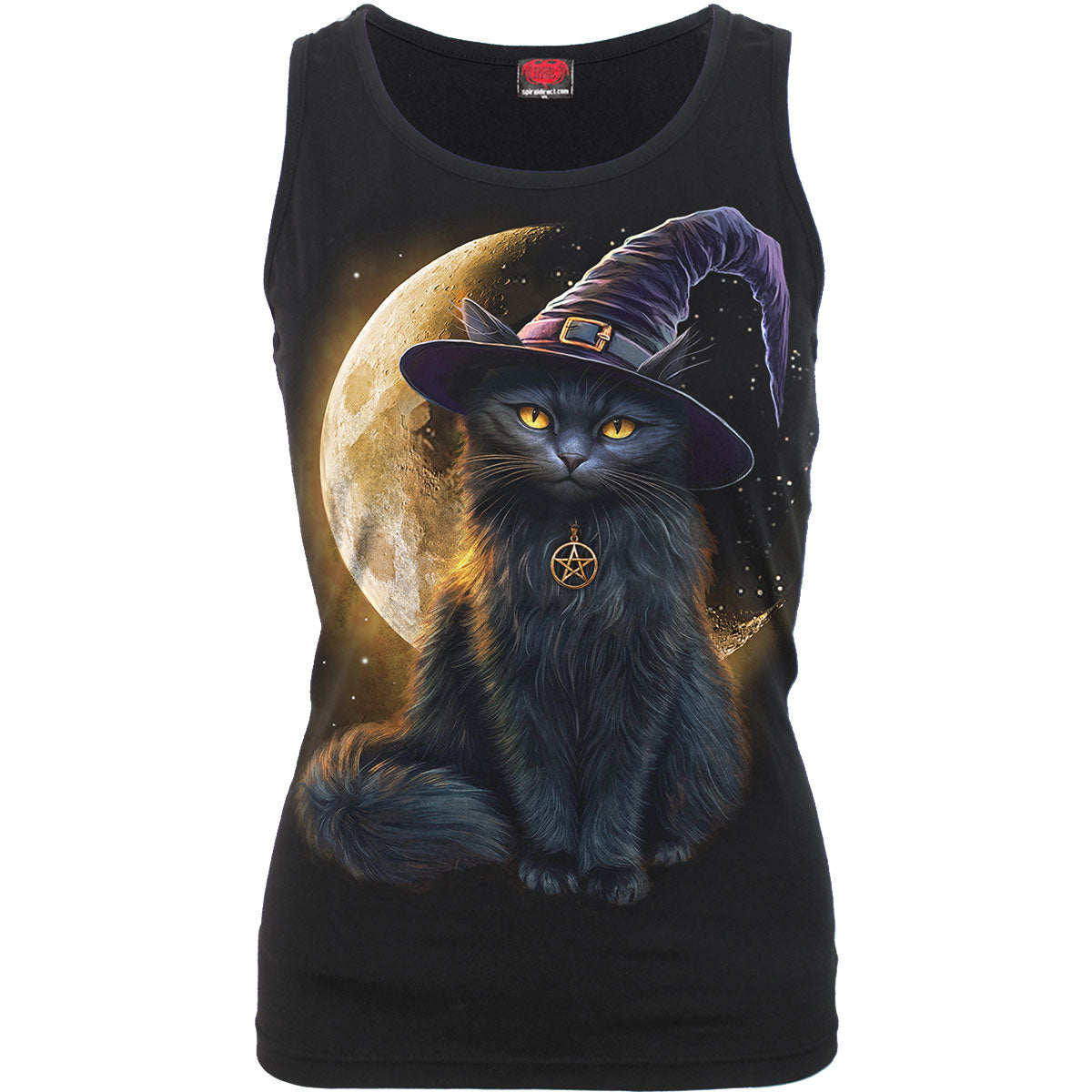 Spiral Ladies Vest T-Shirt Familiar Magic Black (XL)