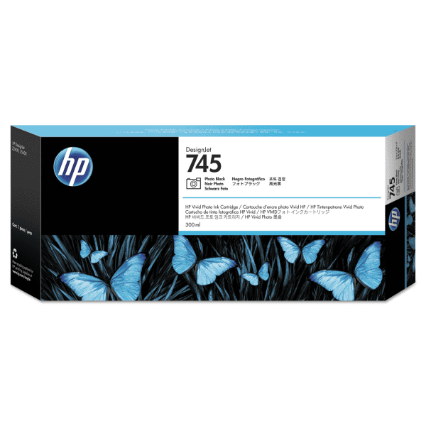 HP 745 Photo Black High Capacity Ink Cartridge 300ml for HP DesignJet Z2600/Z5600