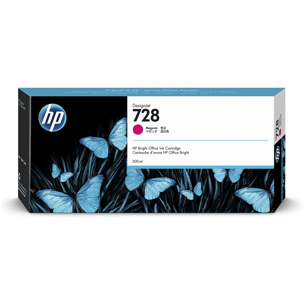 HP 728 Magenta High Capacity Ink Cartridge 300ml for HP DesignJet T730/T830