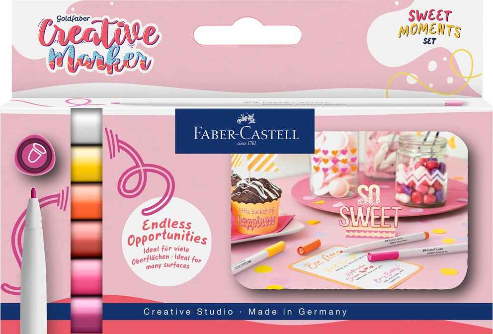 Faber-Castell Creative Marker 1.5mm Bullet Tip Pen Set Sweet Moments (6pc)