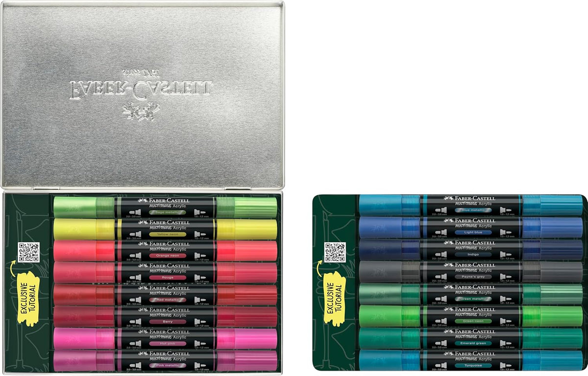 Faber-Castell Multimark Acrylic Dual Marker Pen Set Kicks (16pc)