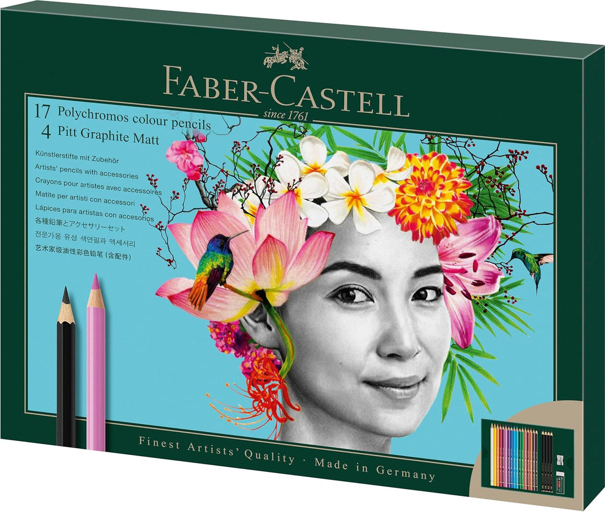 faber-castell polychromos pitt graphite matt set