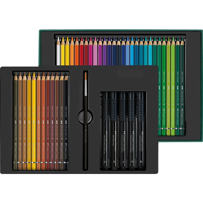 Faber-Castell Albrecht Dürer Watercolour Pencils & Black PITT Pen Set (46pc)