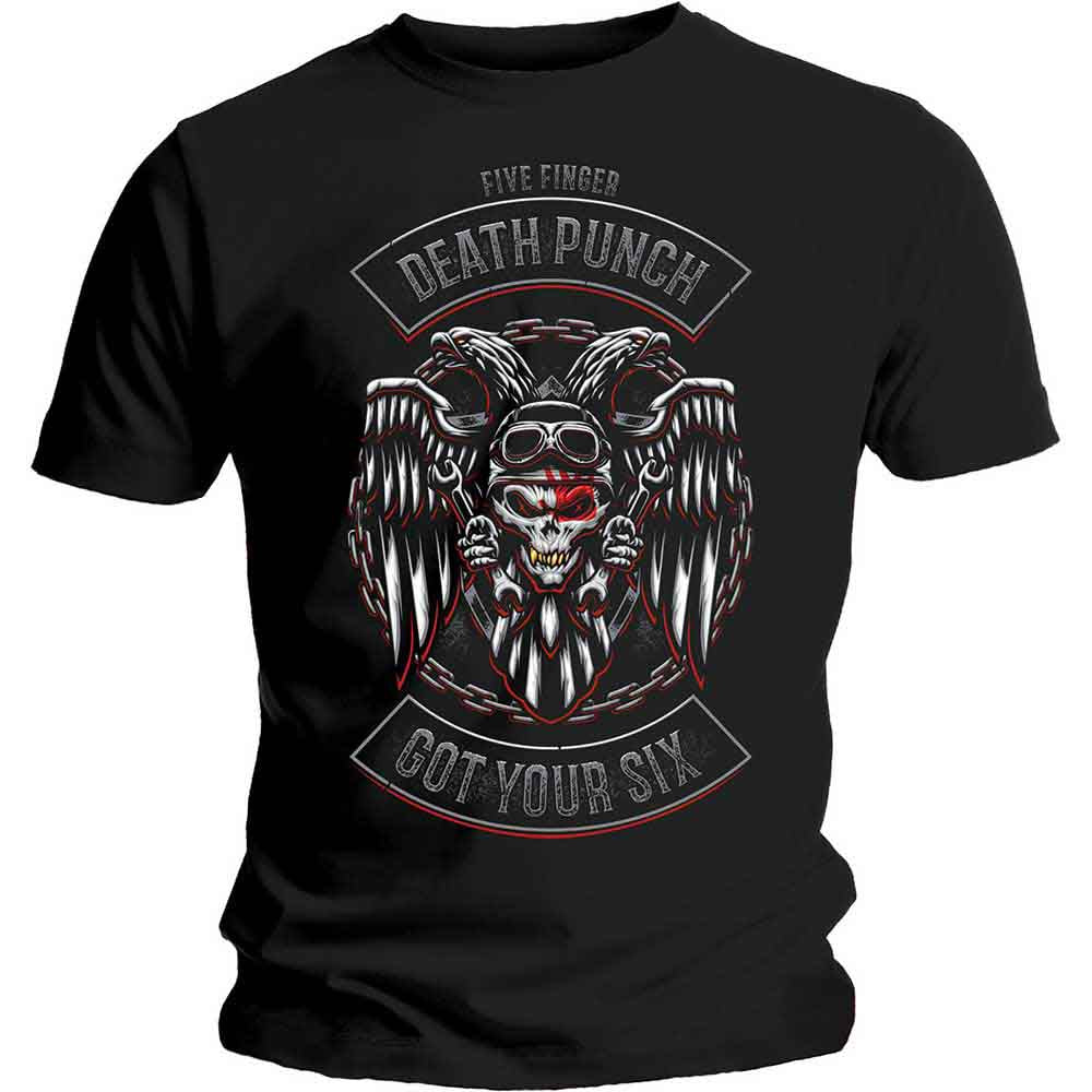 Five Finger Death Punch Men's T-Shirt Biker Badge (S)