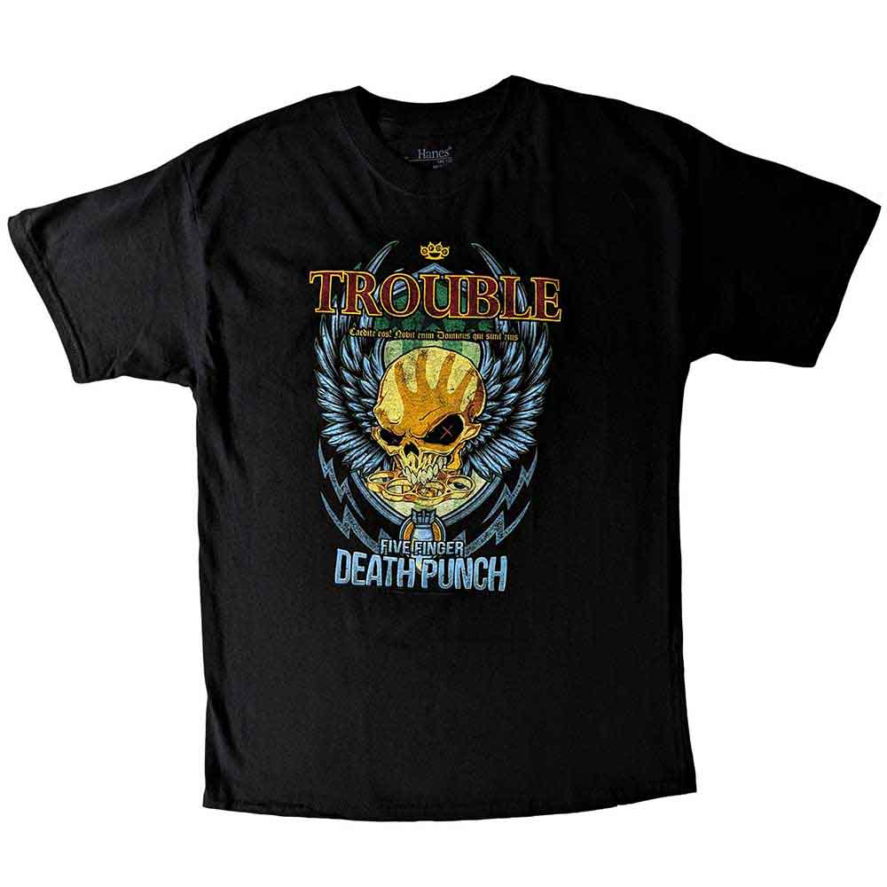 Five Finger Death Punch Kids T-Shirt Trouble Black (9-10yrs)
