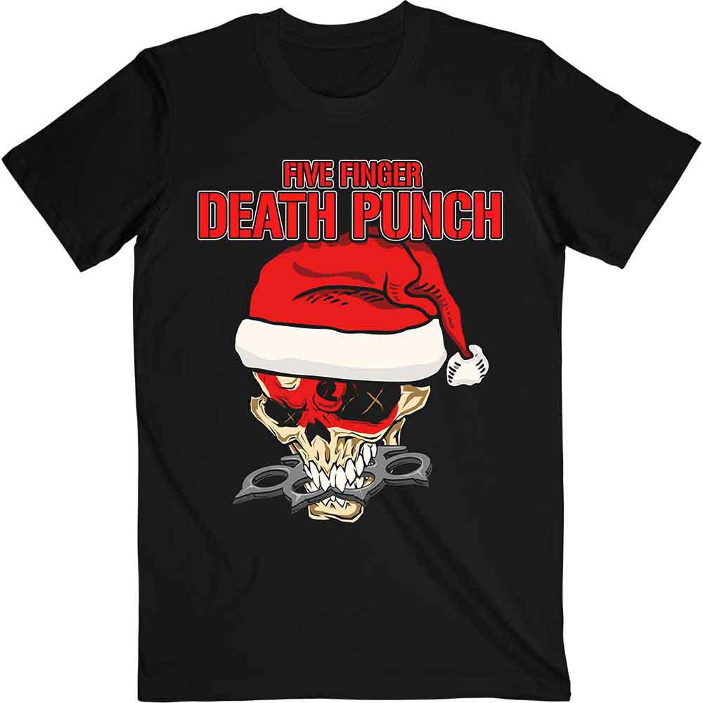 Five Finger Death Punch Unisex T-Shirt Santa Knucklehead Black (M)