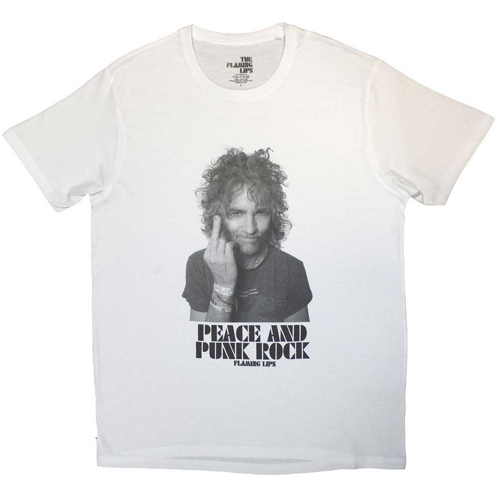 The Flaming Lips Unisex T-Shirt Peace & Punk White (L)