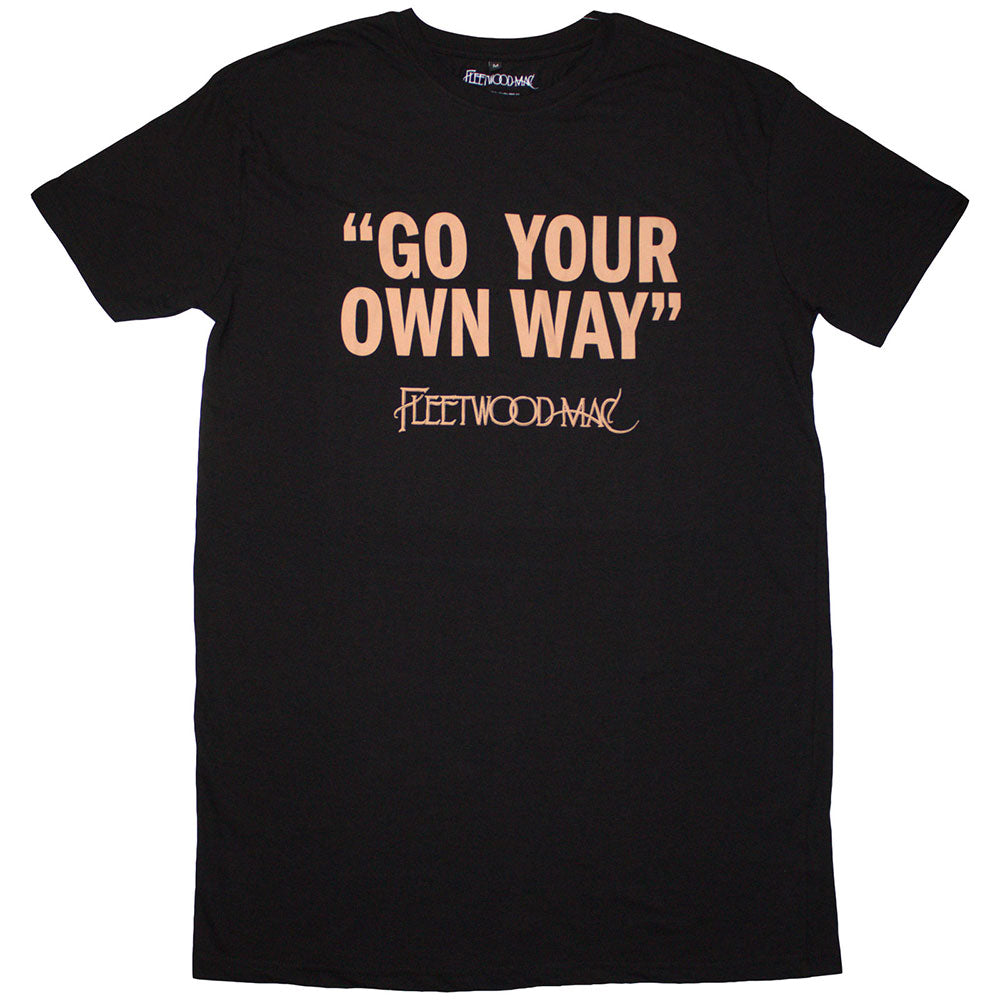 Fleetwood Mac Ladies T-Shirt Dress Go Your Own Way Black (S)
