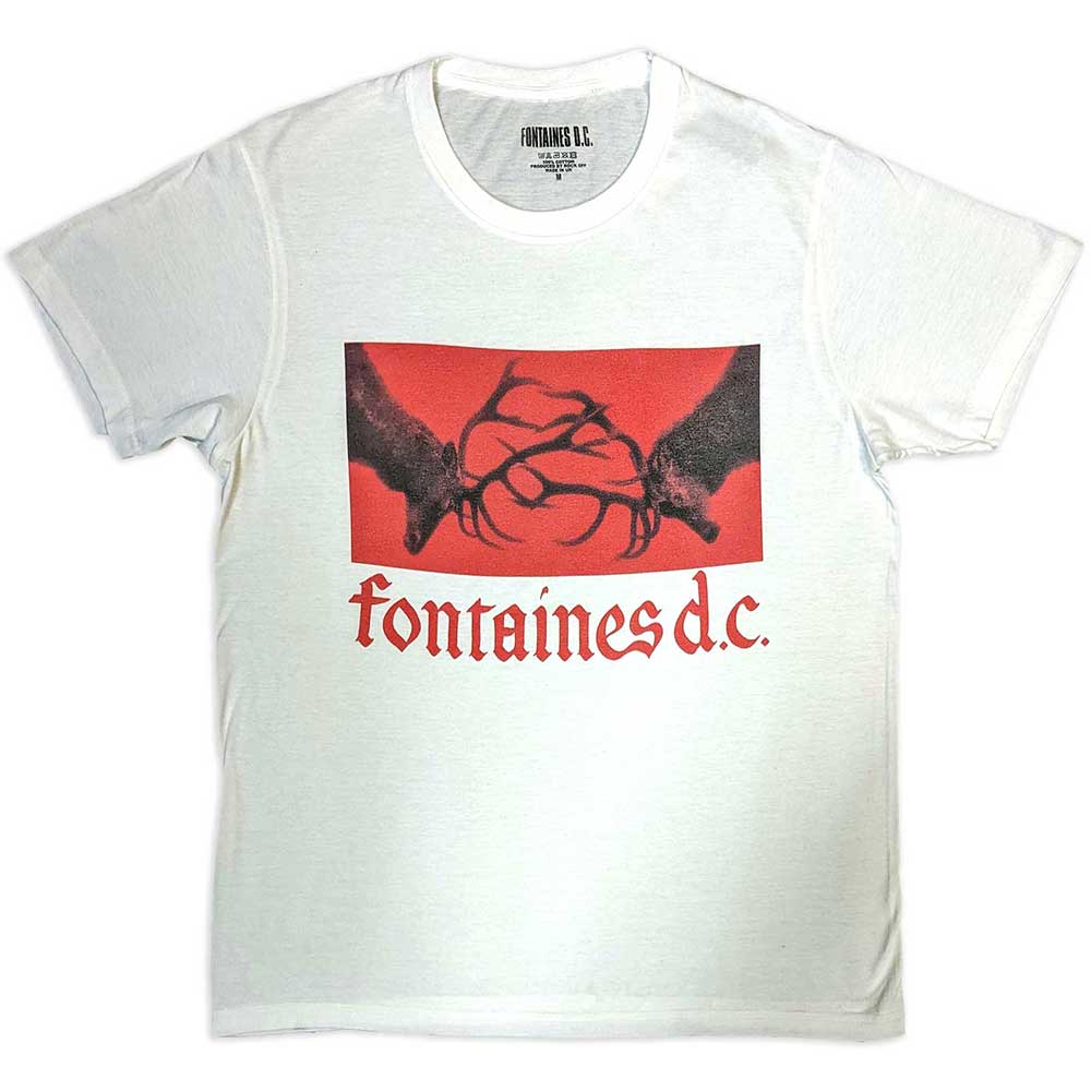 Fontaines D.C. Unisex T-Shirt Gothic Logo White (M)