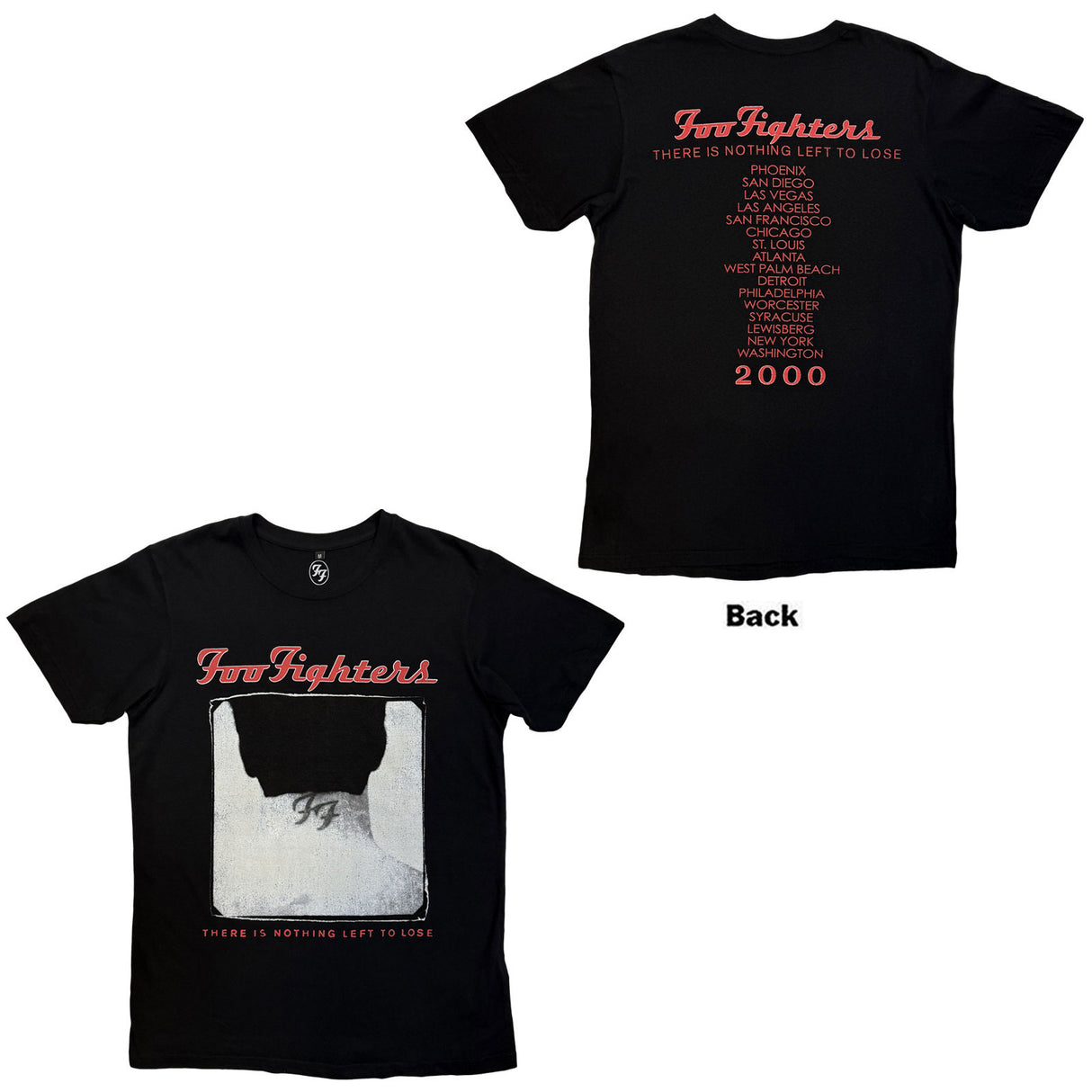 Foo Fighters Unisex Carbon T-Shirt Nothing Left To Lose Tour (Back Print) Black (XL)