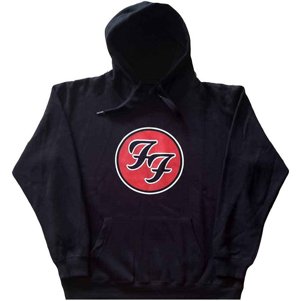 Foo Fighters Unisex Pullover Hoodie FF Logo Black (M)