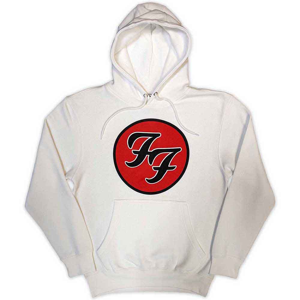 Foo Fighters Unisex Pullover Hoodie FF Logo White (M)