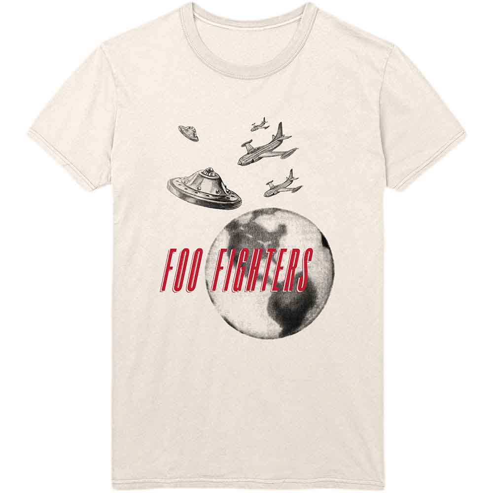 Foo Fighters Unisex T-Shirt UFO Planes Natural (XL)