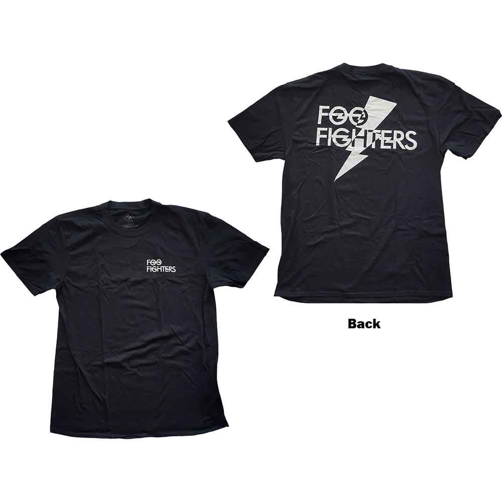 Foo Fighters Unisex T-Shirt Flash Logo (Back Print) Blaxk (XL)