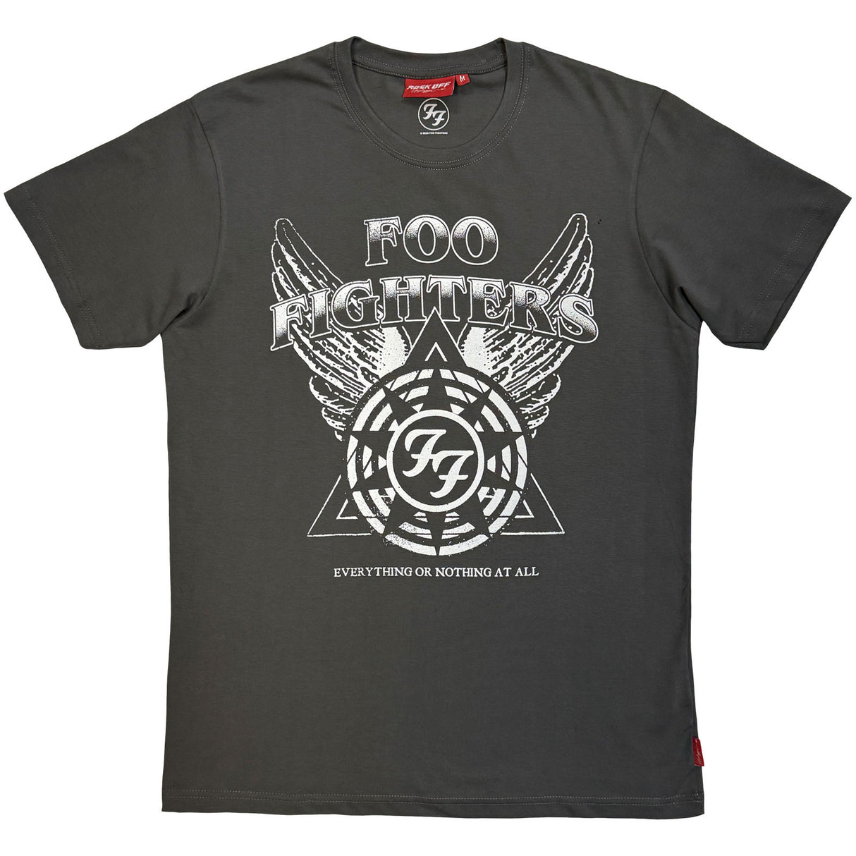 Foo Fighters Unisex Unplugged T-Shirt EONAA Logo Taupe (M)