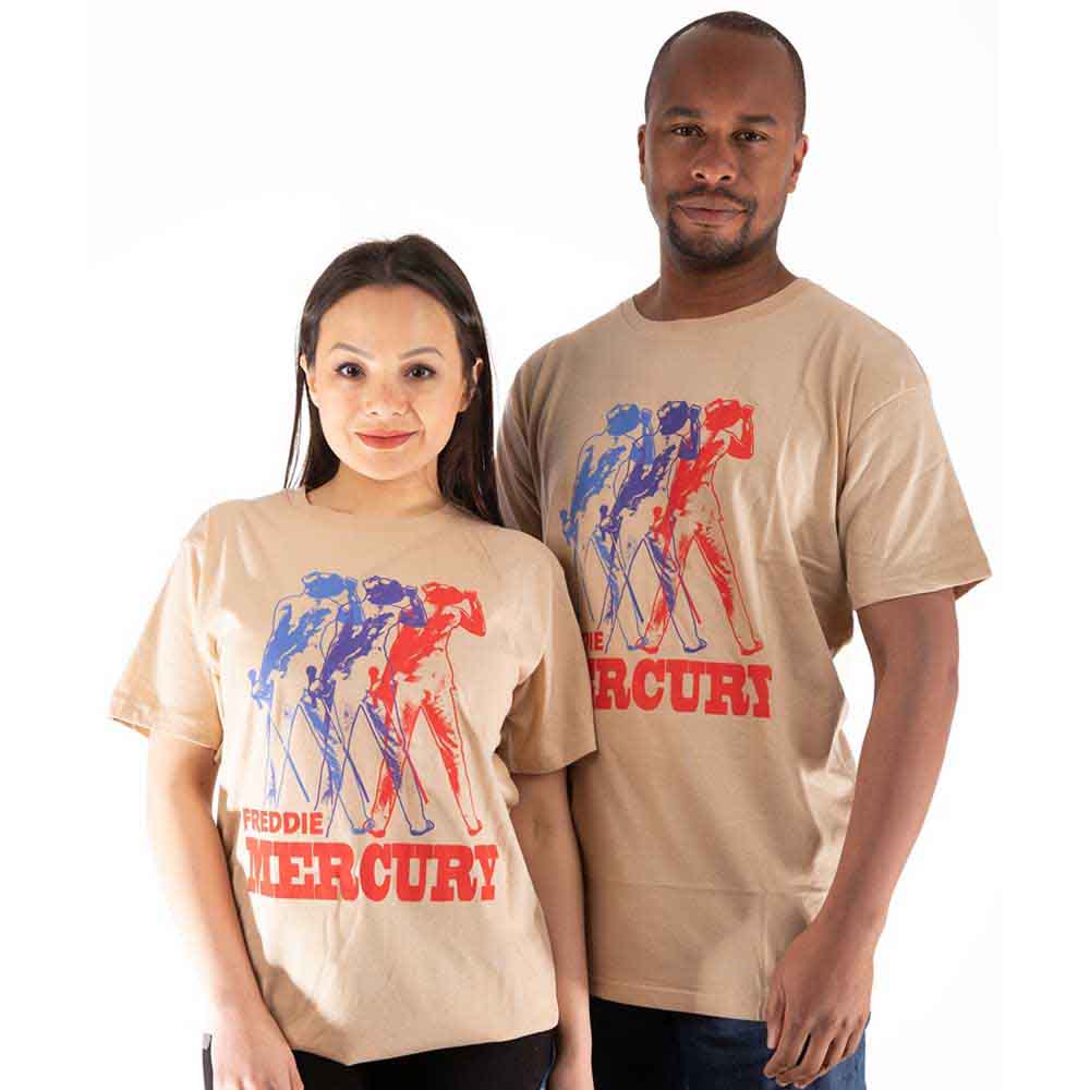 Freddie Mercury Unisex T-Shirt Multicolour Photo Sand (M)