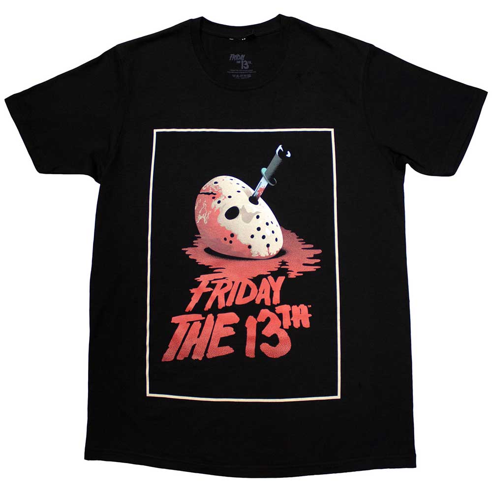 Friday the 13th Unisex T-Shirt Jason Blood Mask Black (L)