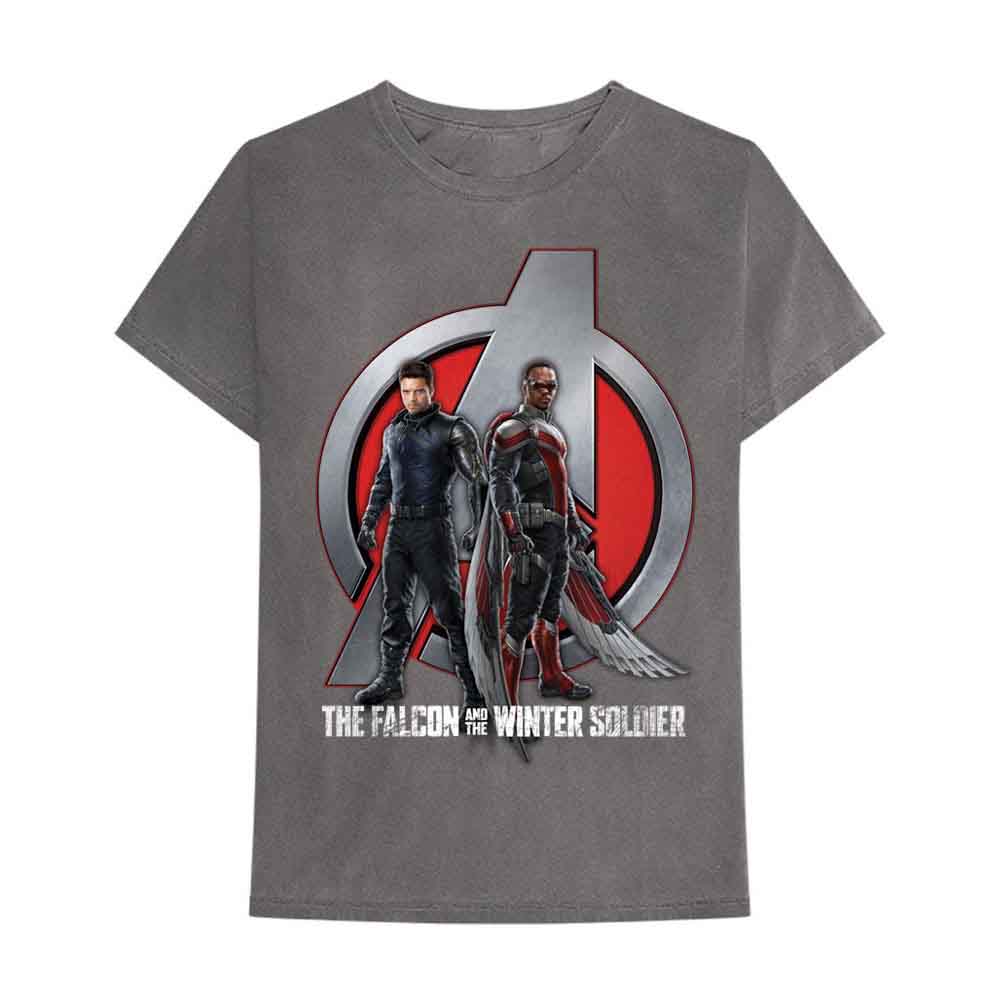 Marvel Comics Unisex T-Shirt Falcon & Winter Soldier A Logo Grey (S)