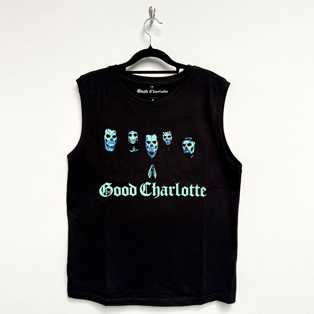 Good Charlotte Unisex Tank T-Shirt Generation Rx Skull Faces Black (XL)