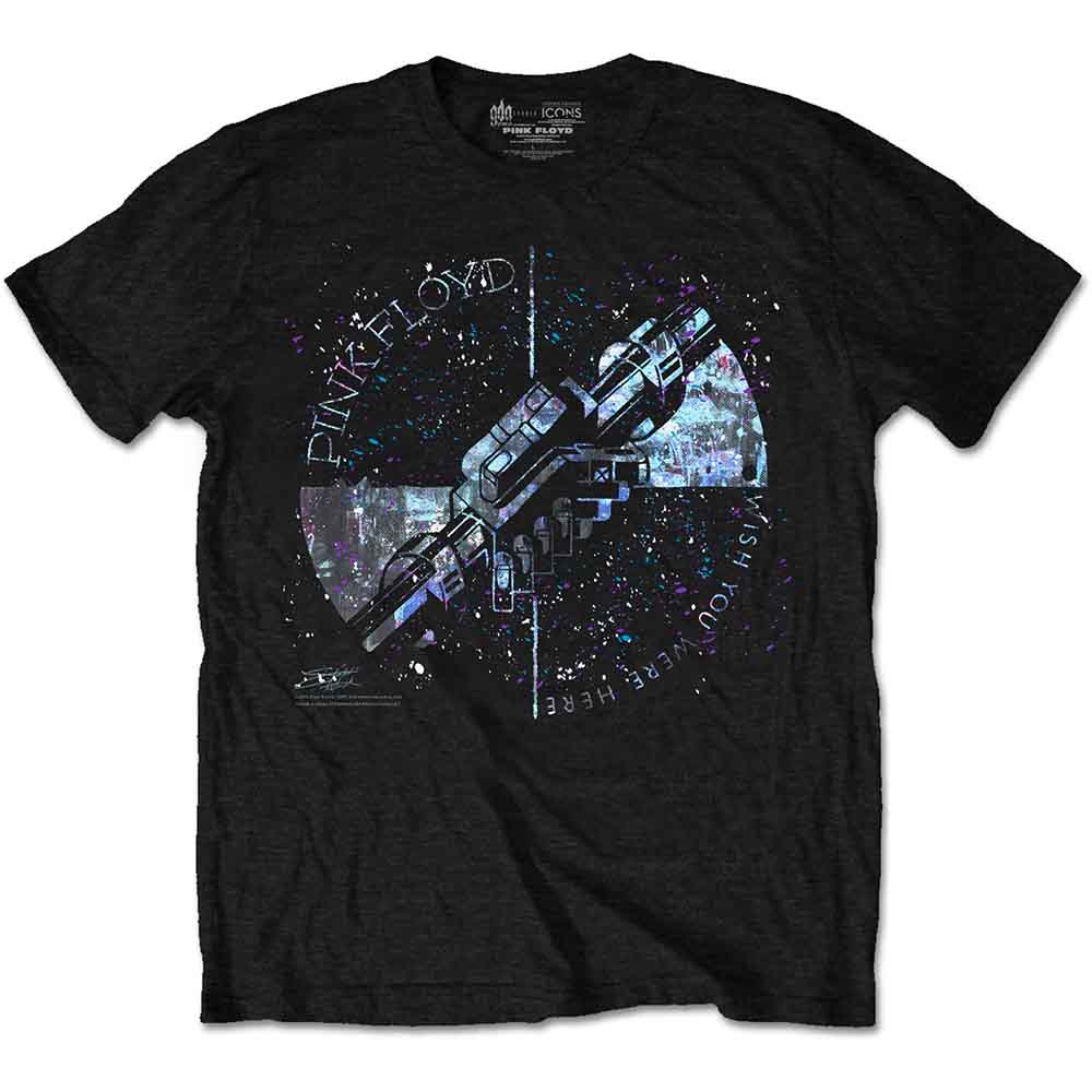 Pink Floyd Men's T-Shirt Machine Greeting Blue Black (XXL)