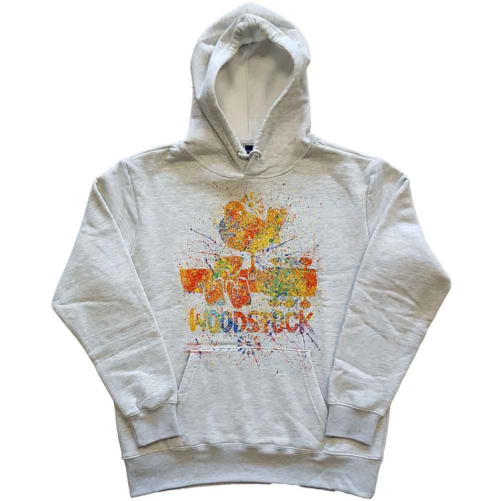 Woodstock Unisex Pullover Hoodie Splatter Natural/White (XXL)