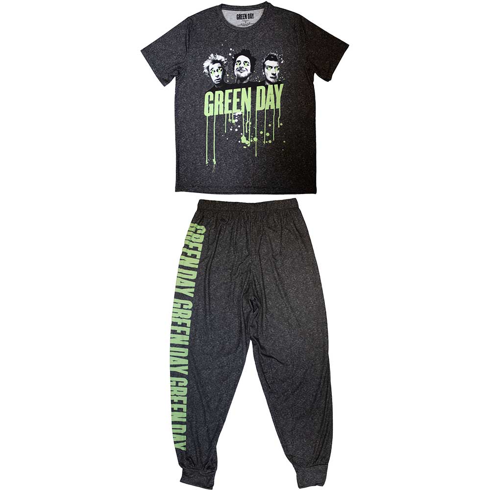 Green Day Unisex Pyjamas Drips Black (M)