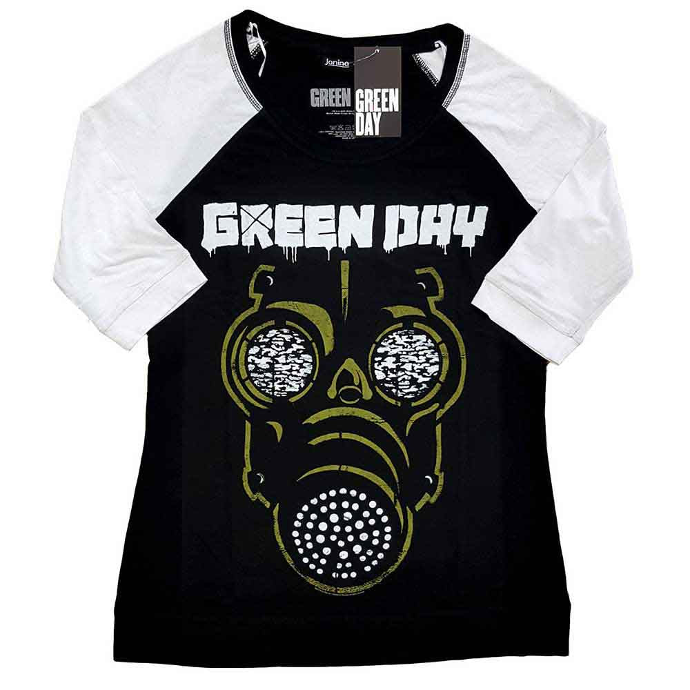 Green Day Unisex Raglan T-Shirt Green Mask Black/White (XXXL)