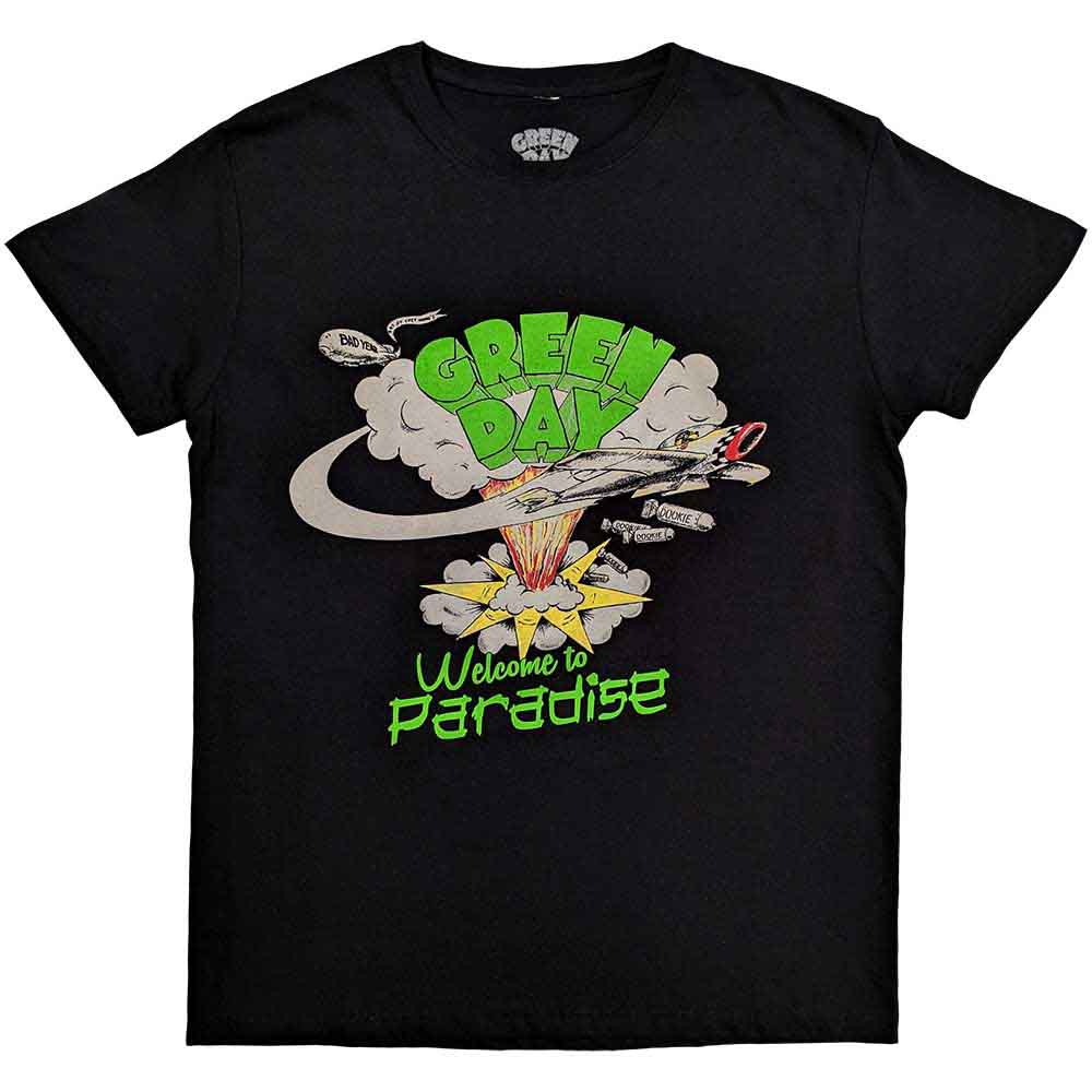 Green Day Men's T-Shirt Welcome to Paradise Black (XL)