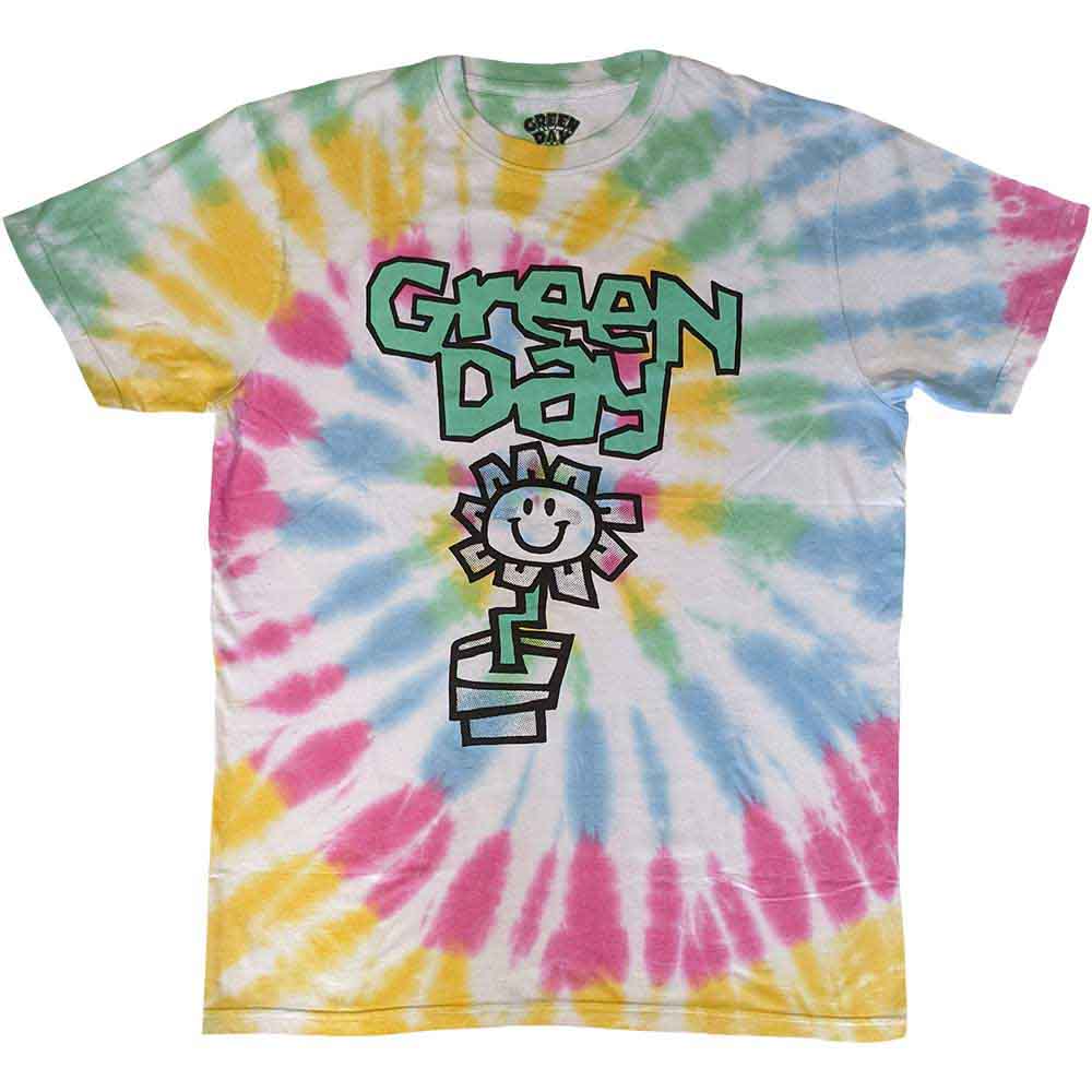 Green Day Unisex T-Shirt Flower Pot (Wash Collection) White (XL)