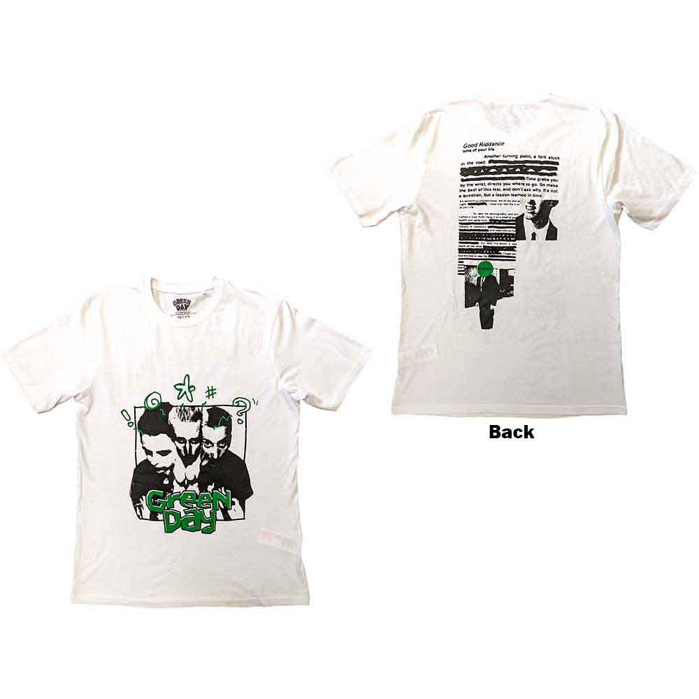 Green Day Unisex T-Shirt Good Riddance (Back Print) White (XL)