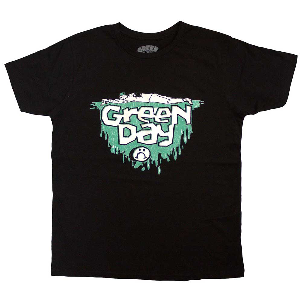 Green Day Unisex T-Shirt Sad Smiley Black (L)