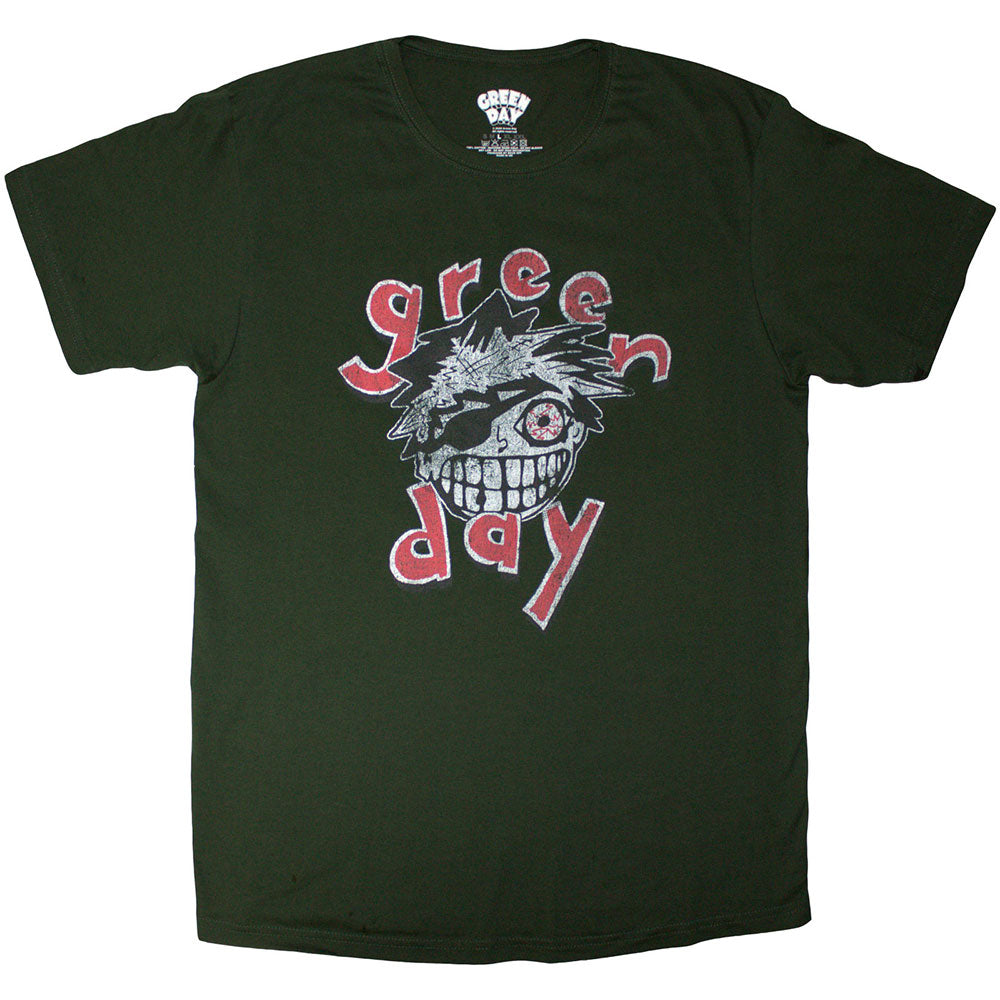 Green Day Unisex T-Shirt Eye Patch Green (S)