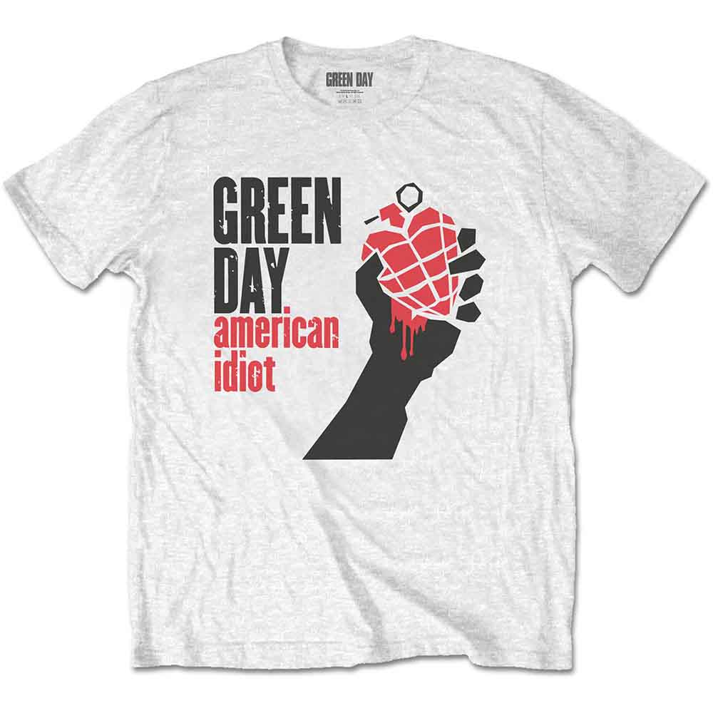 Green Day Unisex T-Shirt American Idiot White (XL)